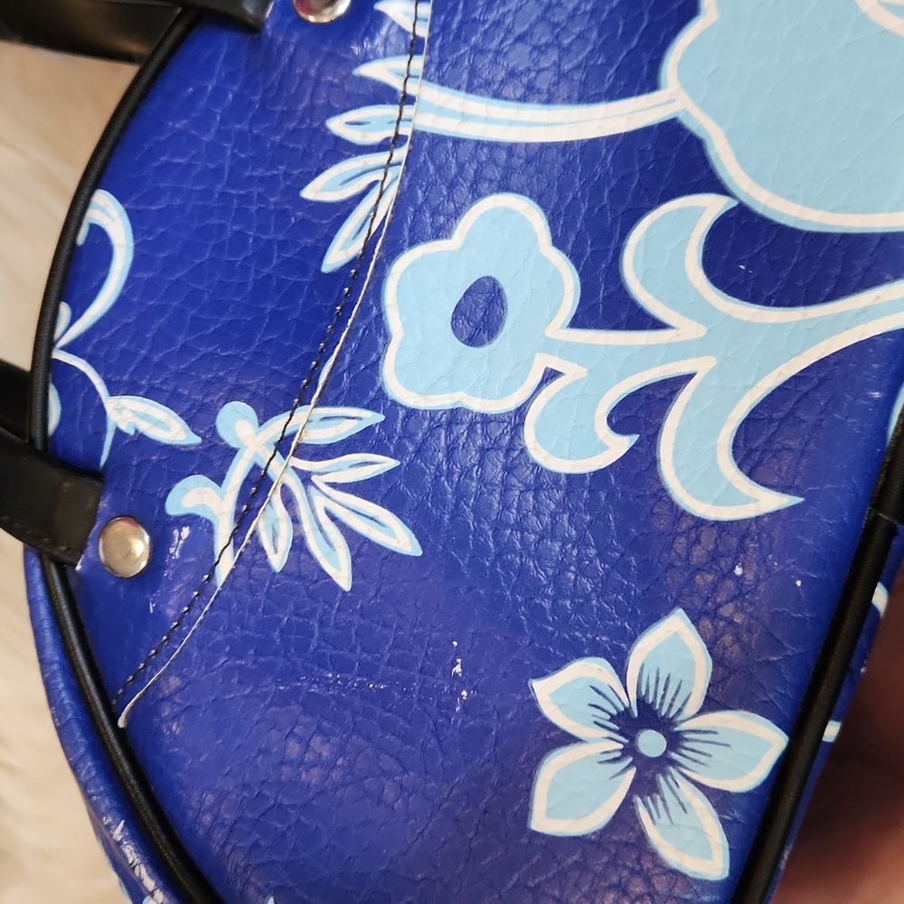 808 Honua Blue Floral Pattern Mini Zipped Handbag - Picture 7 of 7